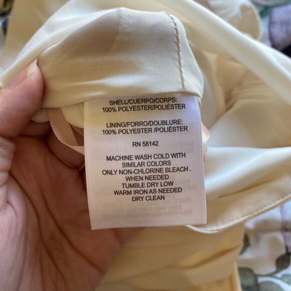 GAL MEETS GLAM Delaney Cream Crossover Wrap Bodice Jumpsuit Size 0 Bridal - Picture 11 of 11